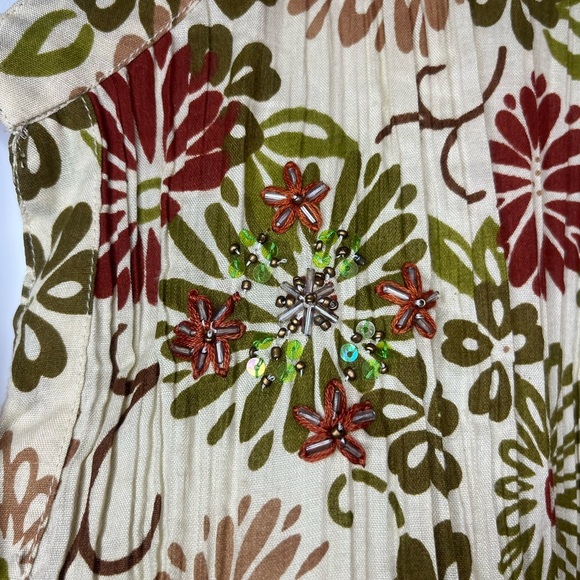 Keren Hart Button Front Floral Embroidered Top – Size M - Picture 3 of 7